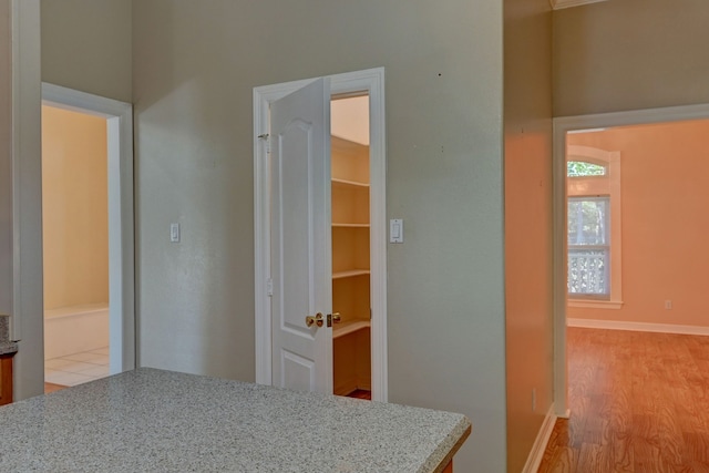 hall featuring light wood-type flooring