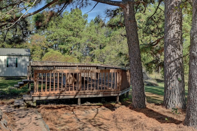 exterior space with a wooden deck