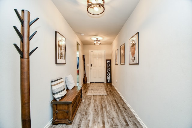 hallway featuring hardwood / wood-style floors