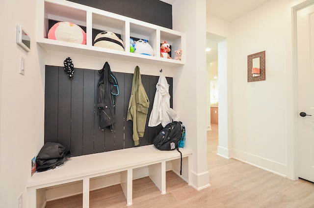 mudroom featuring hardwood / wood-style flooring