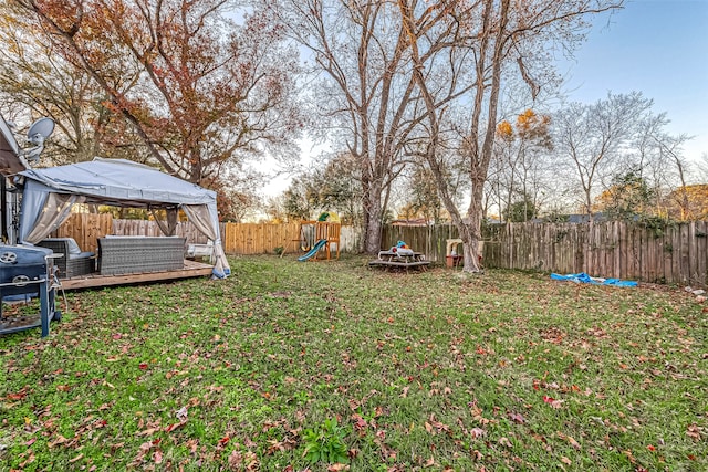 view of yard featuring a gazebo