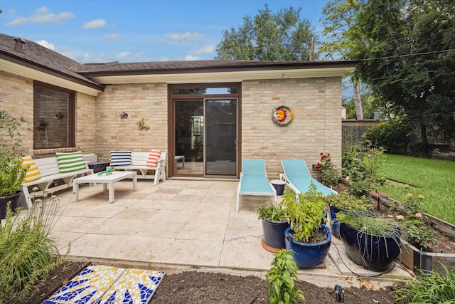 view of patio / terrace featuring an outdoor living space