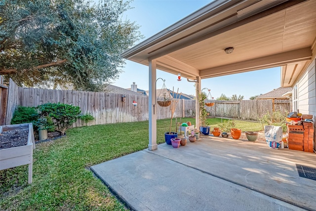 view of patio featuring a fenced backyard