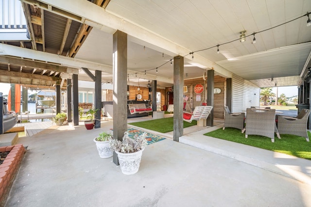 view of patio with an outdoor hangout area