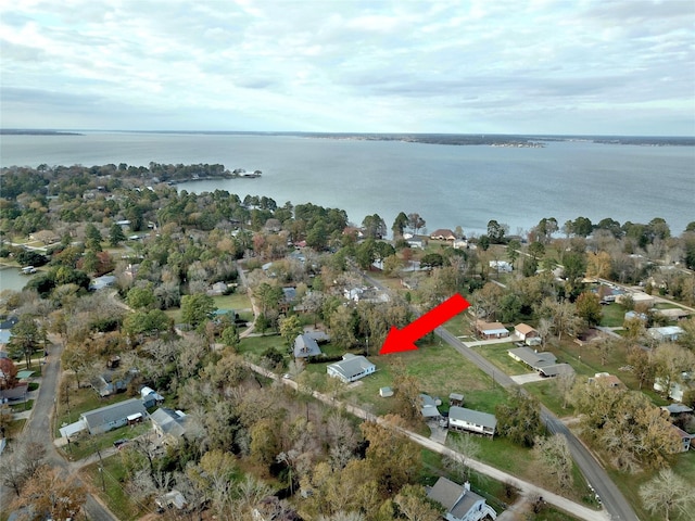 170 Mesa Verde, Livingston, TX 77351 - birds eye view of property featuring a water view