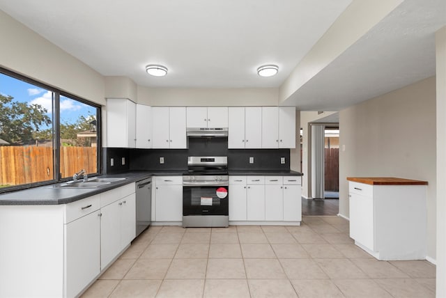 kitchen featuring white cabinetry, sink, and stainless steel appliances