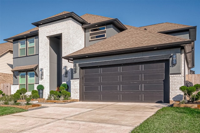 view of front of house with a garage