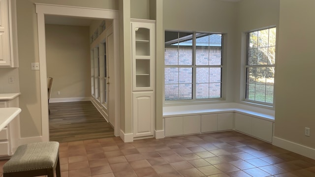 unfurnished dining area featuring light hardwood / wood-style floors