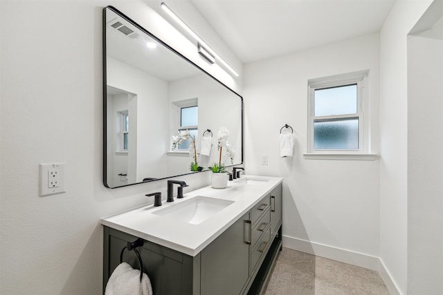 bathroom featuring vanity and a healthy amount of sunlight