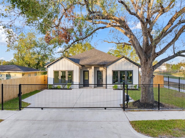 view of modern inspired farmhouse