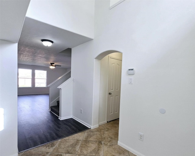 hallway featuring wood-type flooring