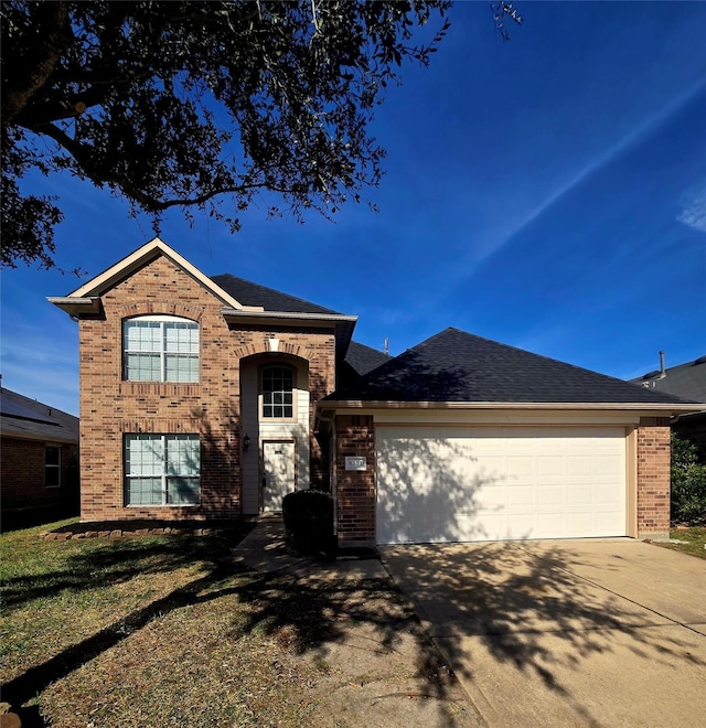 view of front of house with a garage