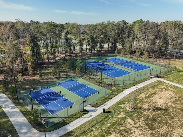 view of tennis court with basketball court