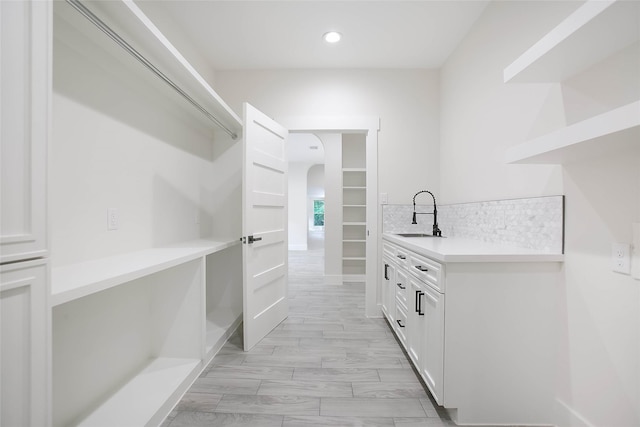 walk in closet featuring sink