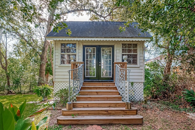 614 Clear Lake Rd, Kemah, TX 77565 - view of outbuilding with french doors