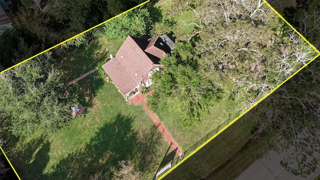 614 Clear Lake Rd, Kemah, TX 77565 - view from above of property with property boundaries highlighted