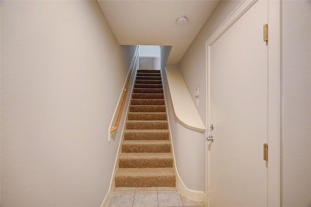 2710 Hullsmith Dr Unit 801, Houston, TX 77063 - stairs with baseboards and tile patterned flooring