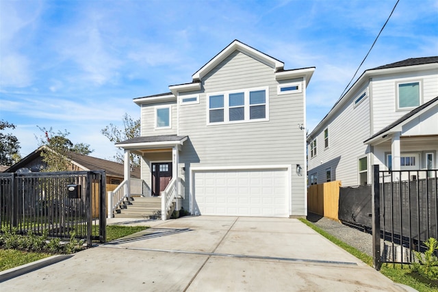 view of front facade with a garage