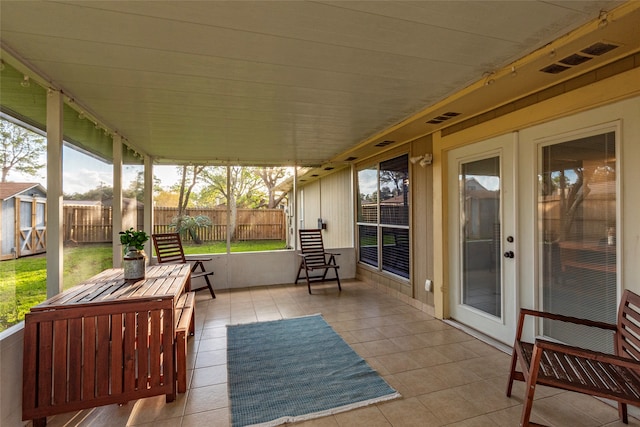 view of sunroom