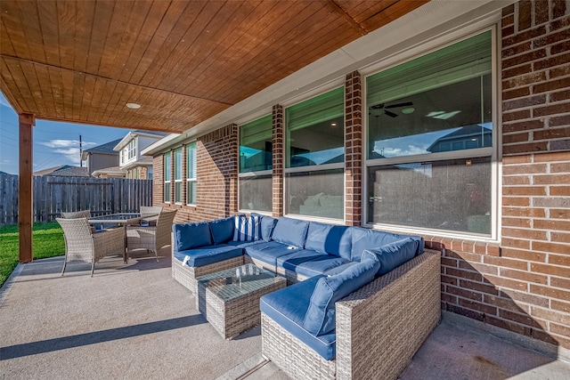 view of patio featuring outdoor lounge area