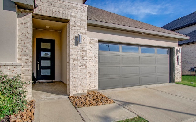 property entrance featuring a garage