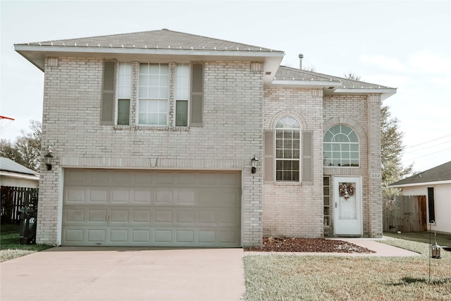 view of front of property featuring a garage