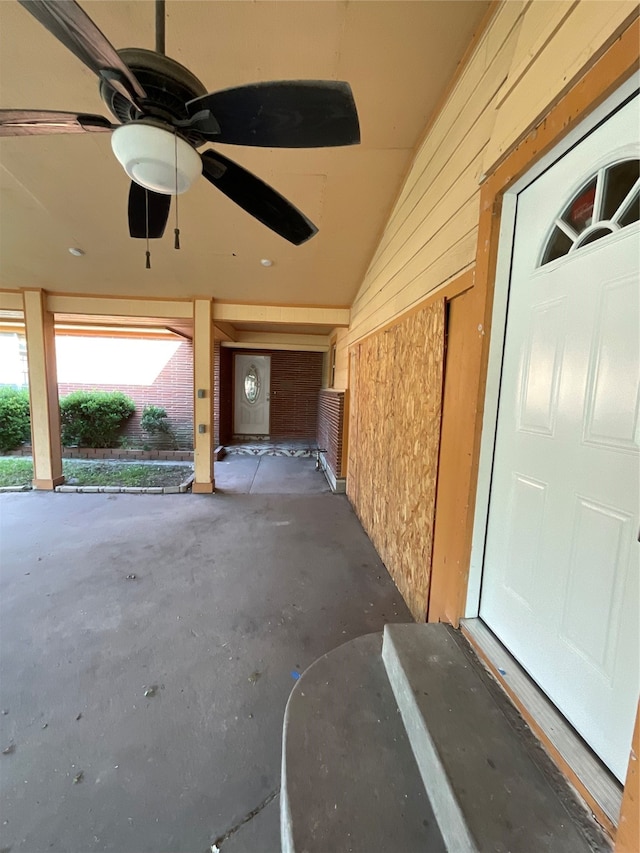 view of patio / terrace with ceiling fan