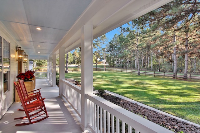 view of patio featuring covered porch