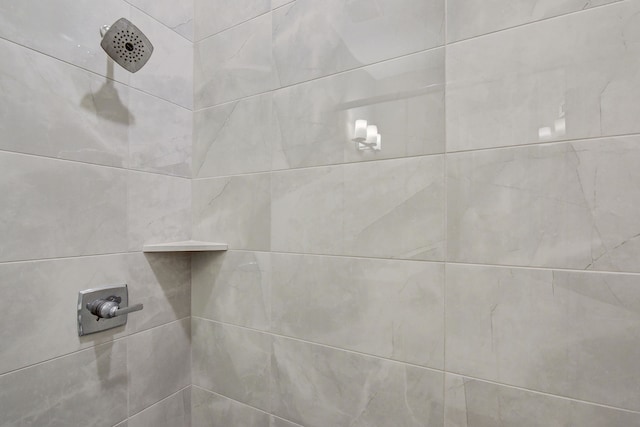 interior details featuring tiled shower