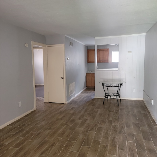 interior space featuring dark wood-type flooring