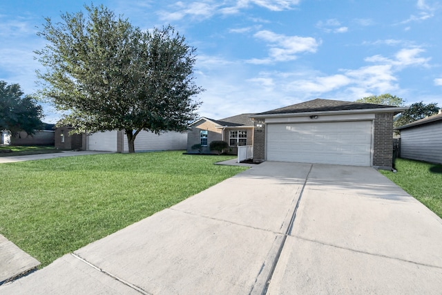 single story home featuring a front yard