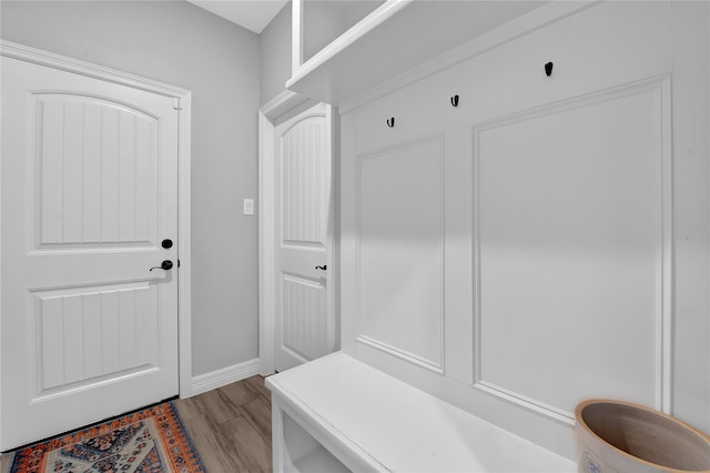 mudroom featuring light hardwood / wood-style floors