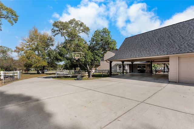 view of patio featuring a carport