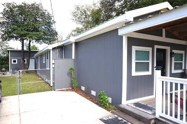 view of home's exterior with a patio