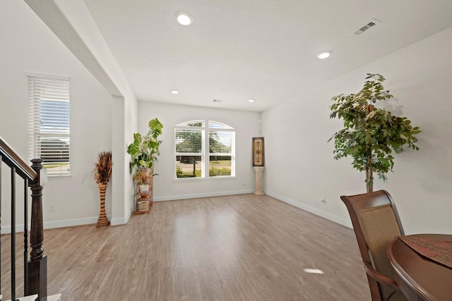 interior space with light wood-type flooring