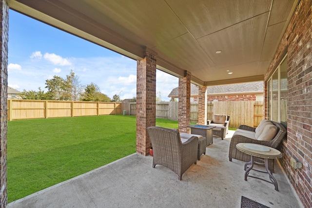 view of patio with an outdoor hangout area