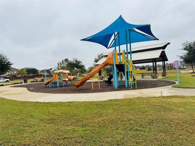 view of play area featuring a yard