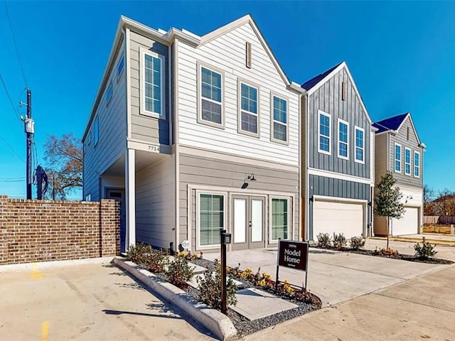 view of property featuring a garage