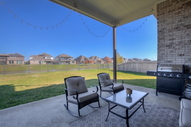 view of patio featuring area for grilling