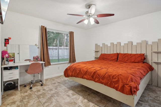 bedroom with ceiling fan