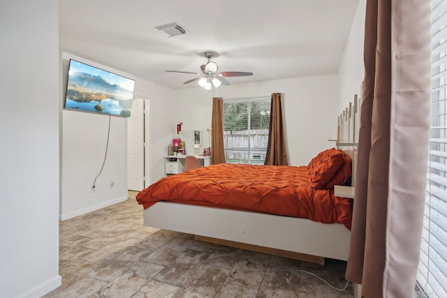 bedroom with ceiling fan