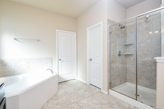 bathroom with plus walk in shower