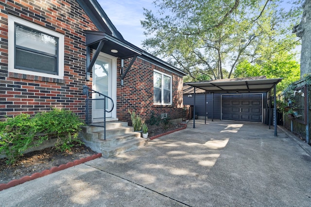 view of side of property featuring a carport