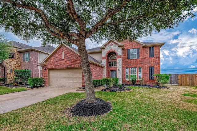 view of property with a front lawn