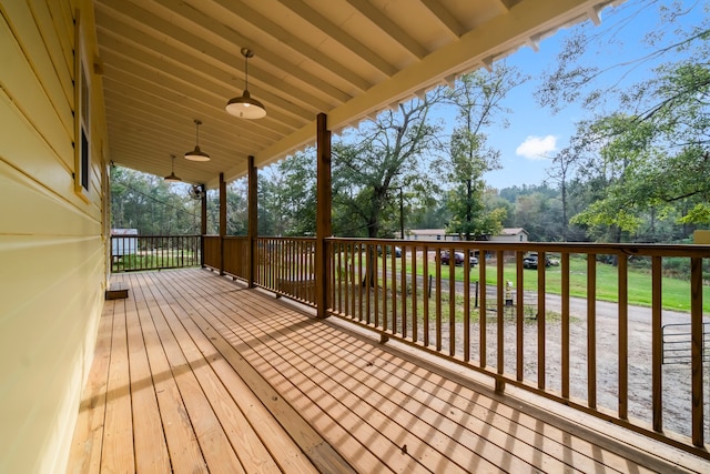 deck with covered porch