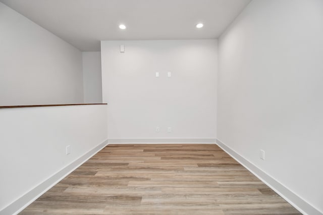 empty room with light wood-type flooring