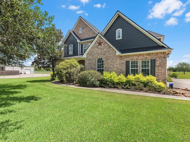 view of front of property with a front yard