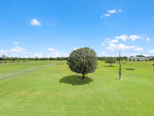 view of yard with a rural view