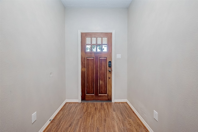 entryway with light hardwood / wood-style flooring