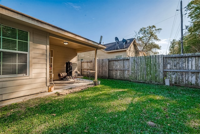 view of yard featuring a patio area